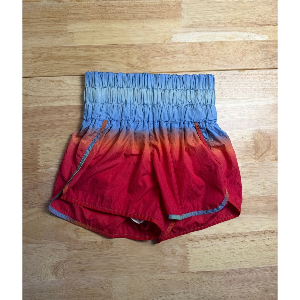 FP Movement Free People The Way Home Shorts Ombre Sunset Blue Red High Waist XS